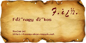 Fónagy Ákos névjegykártya